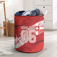 Custom Switzerland Football Laundry Basket Matterhorn Snow Shield