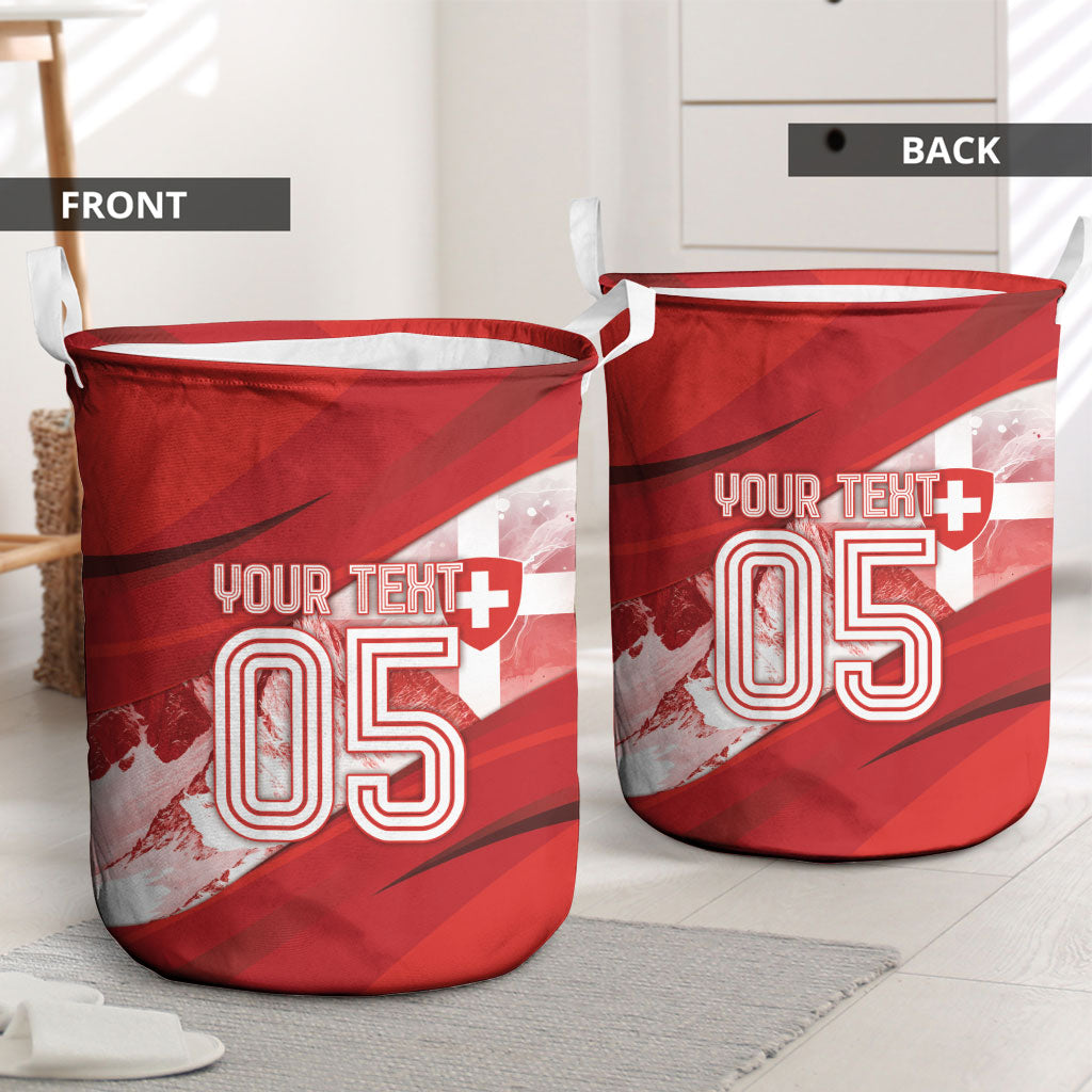 Custom Switzerland Football Laundry Basket Matterhorn Snow Shield