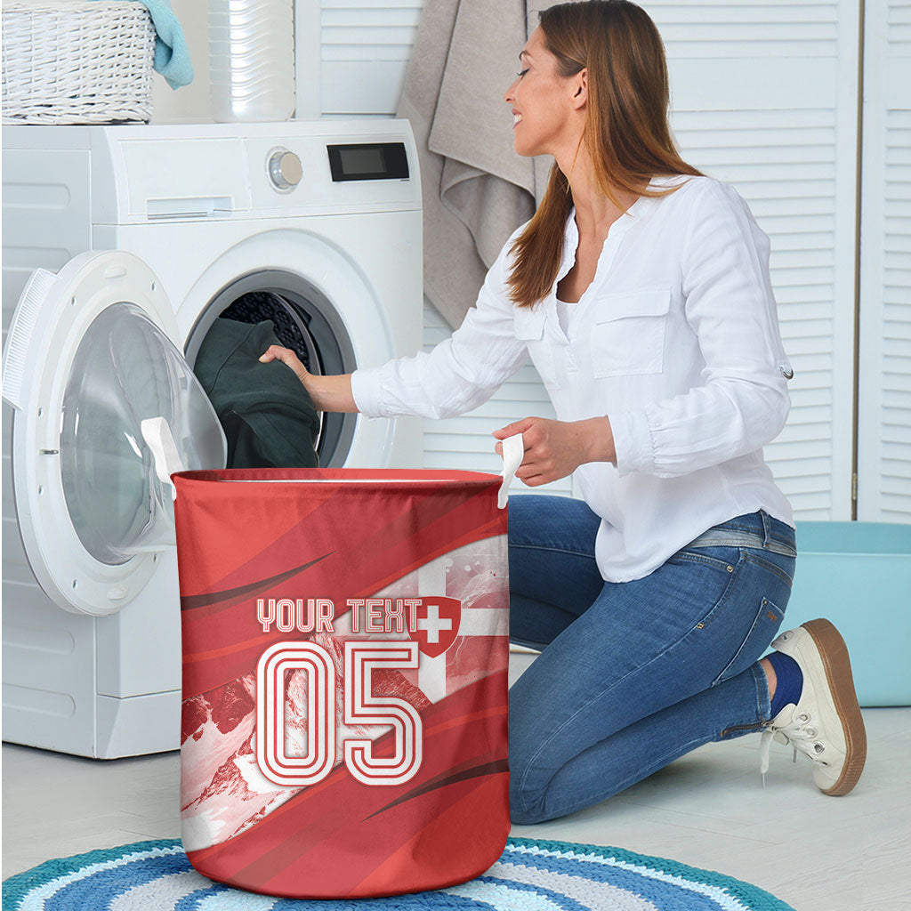 Custom Switzerland Football Laundry Basket Matterhorn Snow Shield