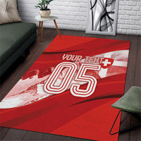Custom Switzerland Football Area Rug Matterhorn Snow Shield