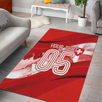 Custom Switzerland Football Area Rug Matterhorn Snow Shield