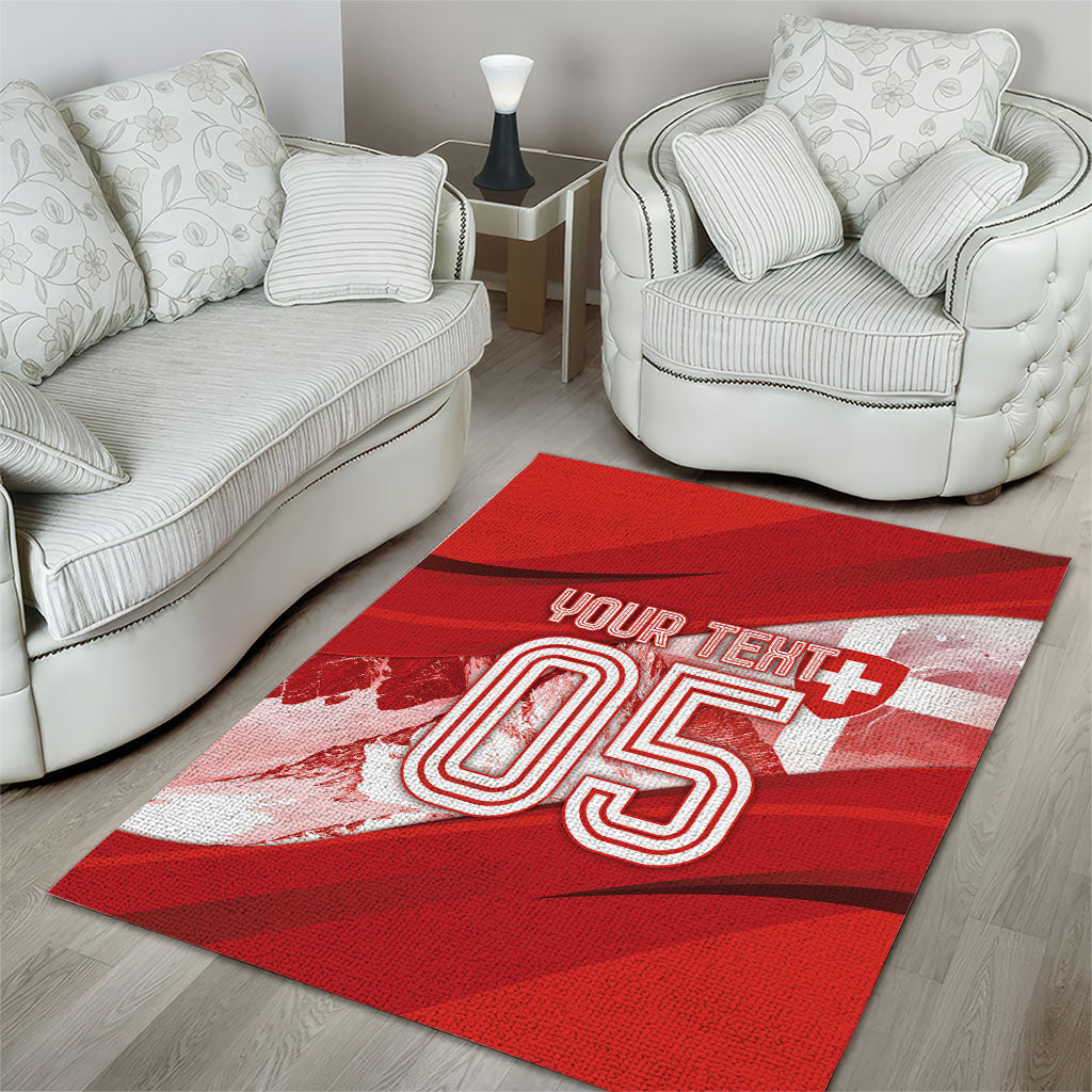 Custom Switzerland Football Area Rug Matterhorn Snow Shield