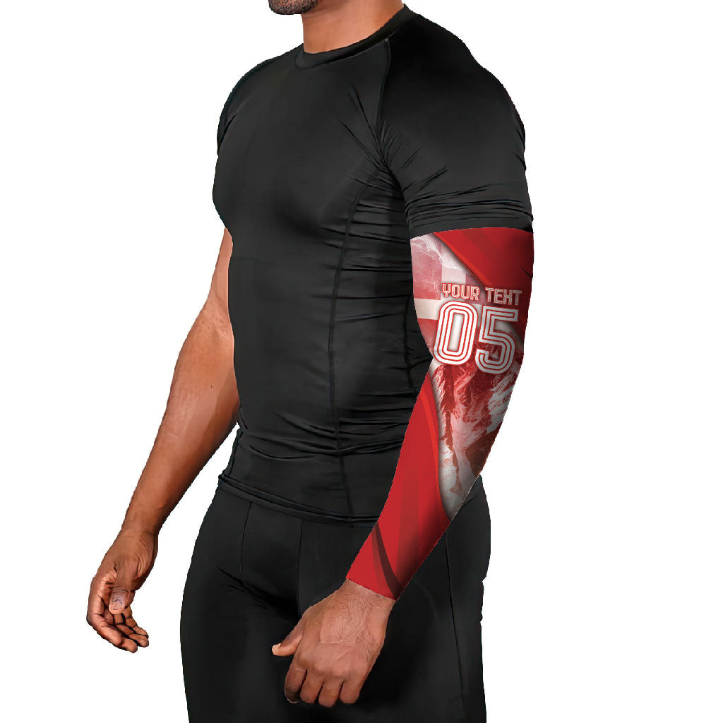 Custom Switzerland Football Arm Sleeves Matterhorn Snow Shield