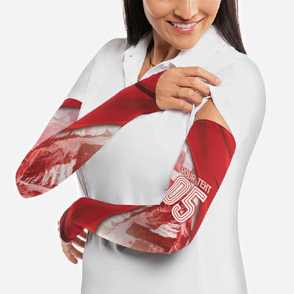Custom Switzerland Football Arm Sleeves Matterhorn Snow Shield
