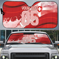 Custom Switzerland Football Auto Sun Shade Matterhorn Snow Shield