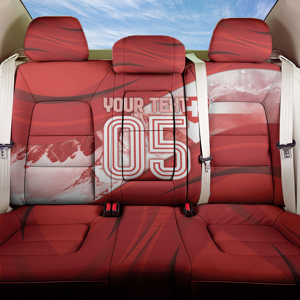 Custom Switzerland Football Back Car Seat Cover Matterhorn Snow Shield
