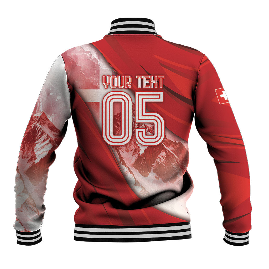 Custom Switzerland Football Baseball Jacket Matterhorn Snow Shield