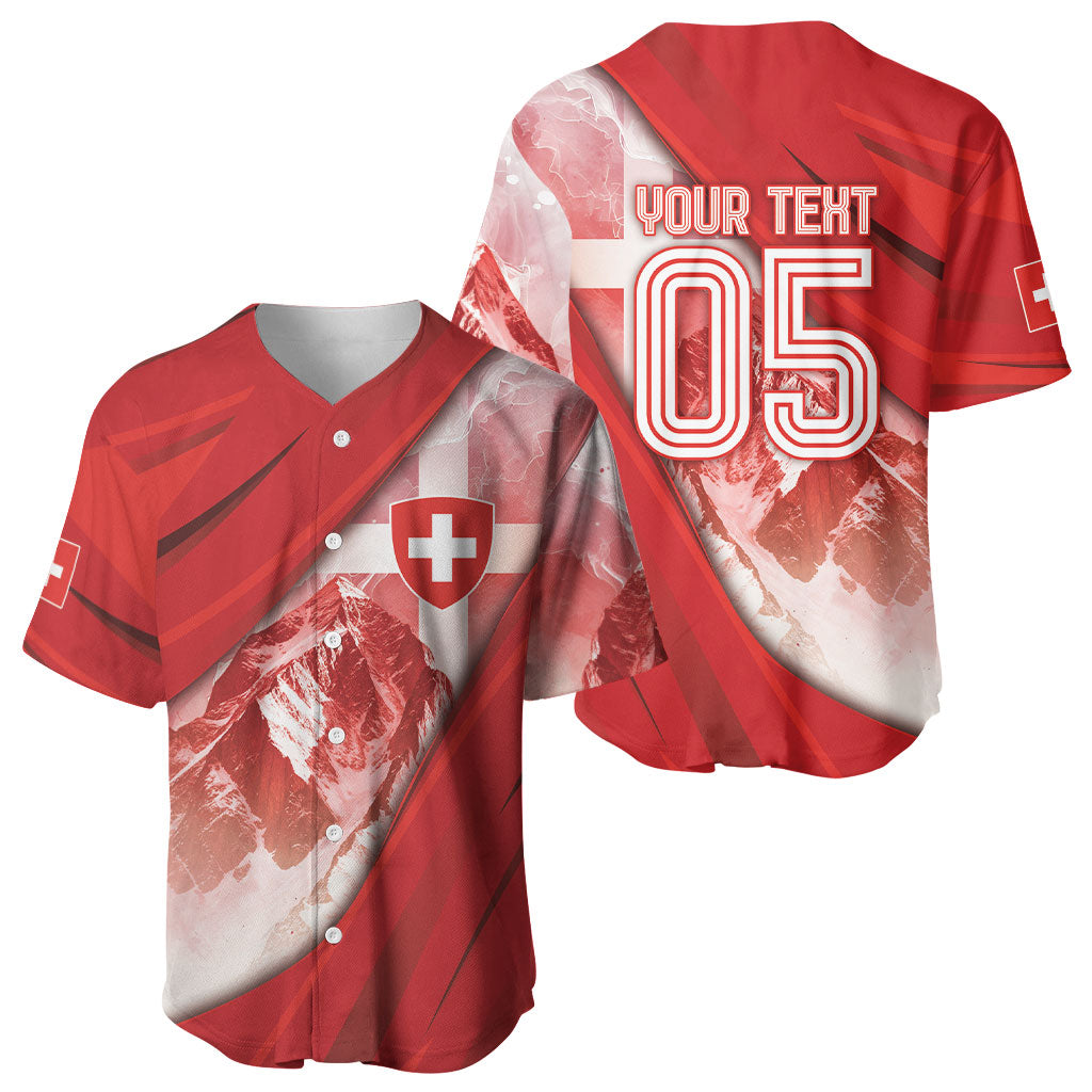 Custom Switzerland Football Baseball Jersey Matterhorn Snow Shield