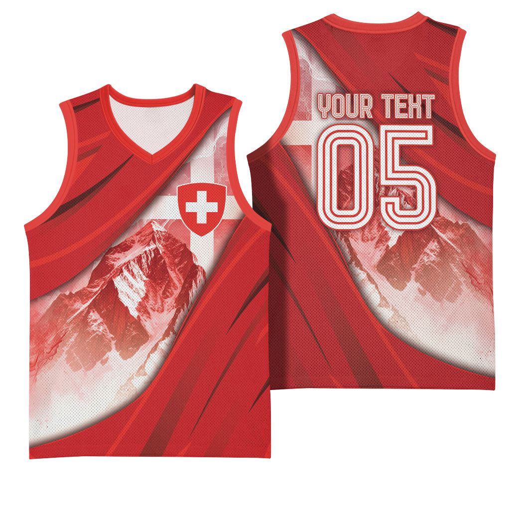 Custom Switzerland Football Basketball Jersey Matterhorn Snow Shield