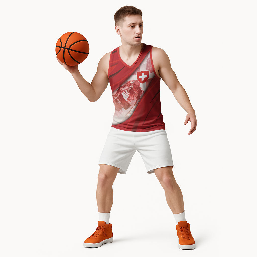 Custom Switzerland Football Basketball Jersey Matterhorn Snow Shield