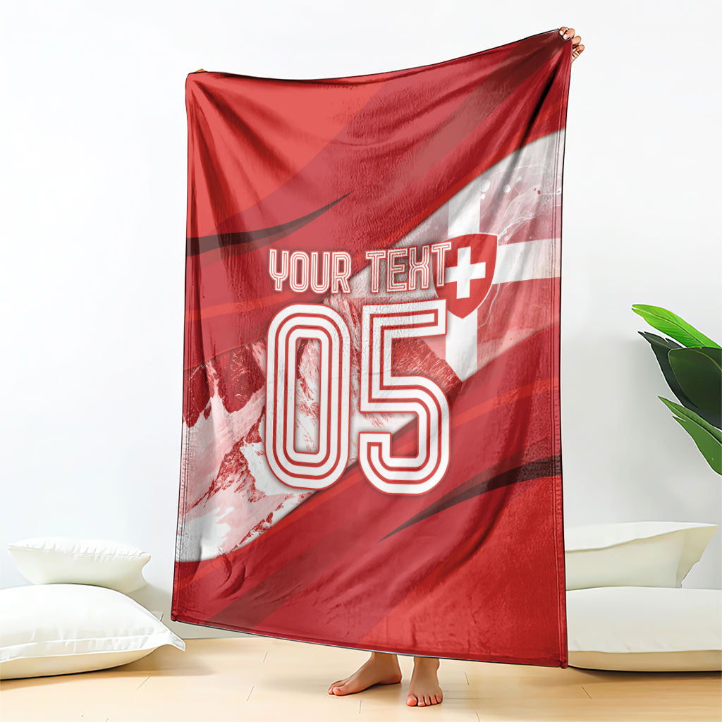 Custom Switzerland Football Blanket Matterhorn Snow Shield