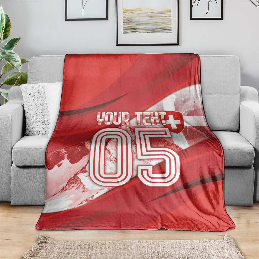Custom Switzerland Football Blanket Matterhorn Snow Shield