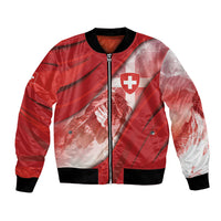 Custom Switzerland Football Bomber Jacket Matterhorn Snow Shield