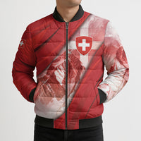 Custom Switzerland Football Bomber Puffer Jacket Matterhorn Snow Shield