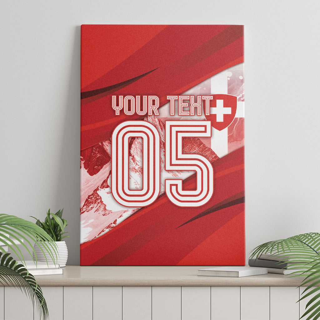 Custom Switzerland Football Canvas Wall Art Matterhorn Snow Shield