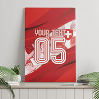 Custom Switzerland Football Canvas Wall Art Matterhorn Snow Shield