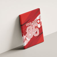 Custom Switzerland Football Canvas Wall Art Matterhorn Snow Shield