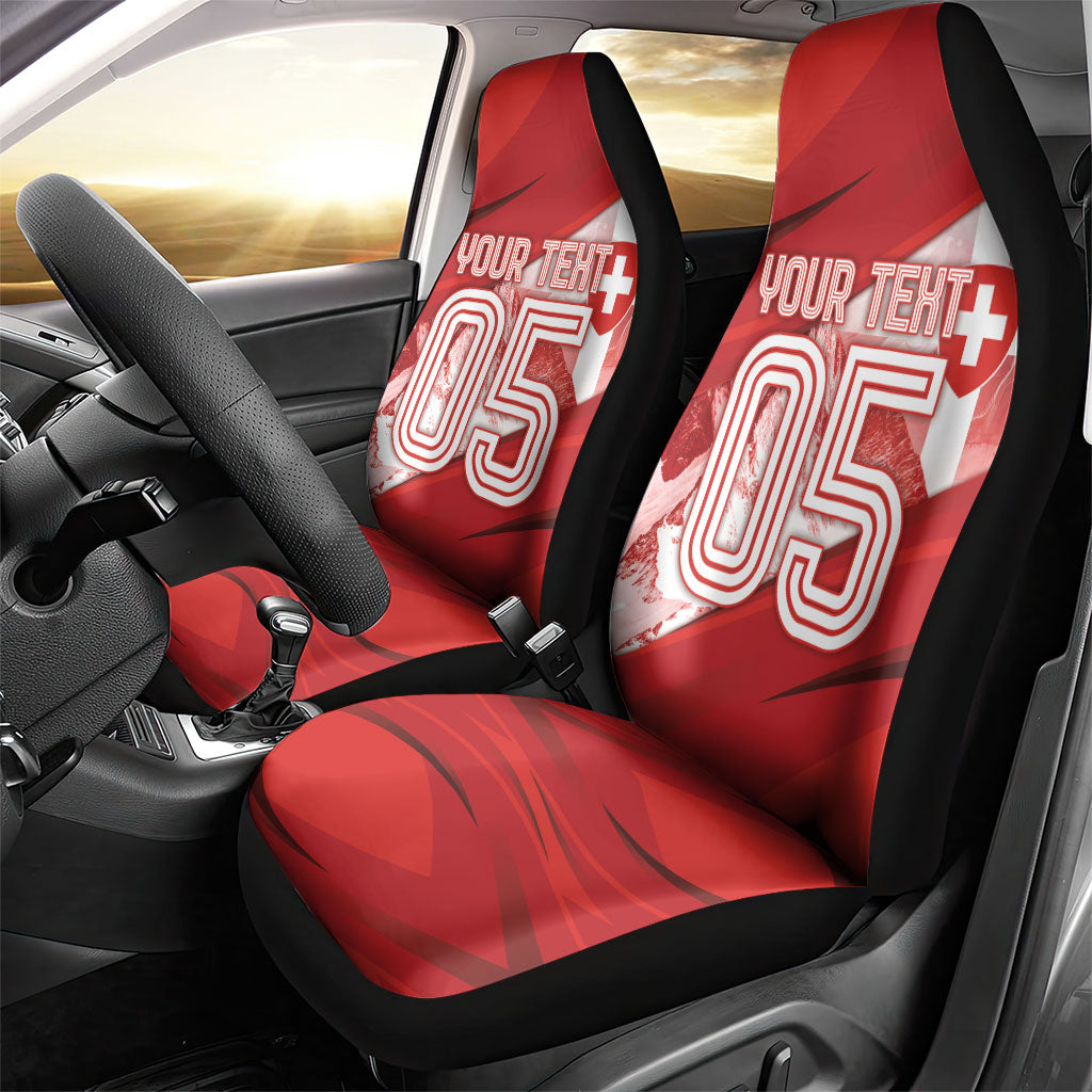 Custom Switzerland Football Car Seat Cover Matterhorn Snow Shield