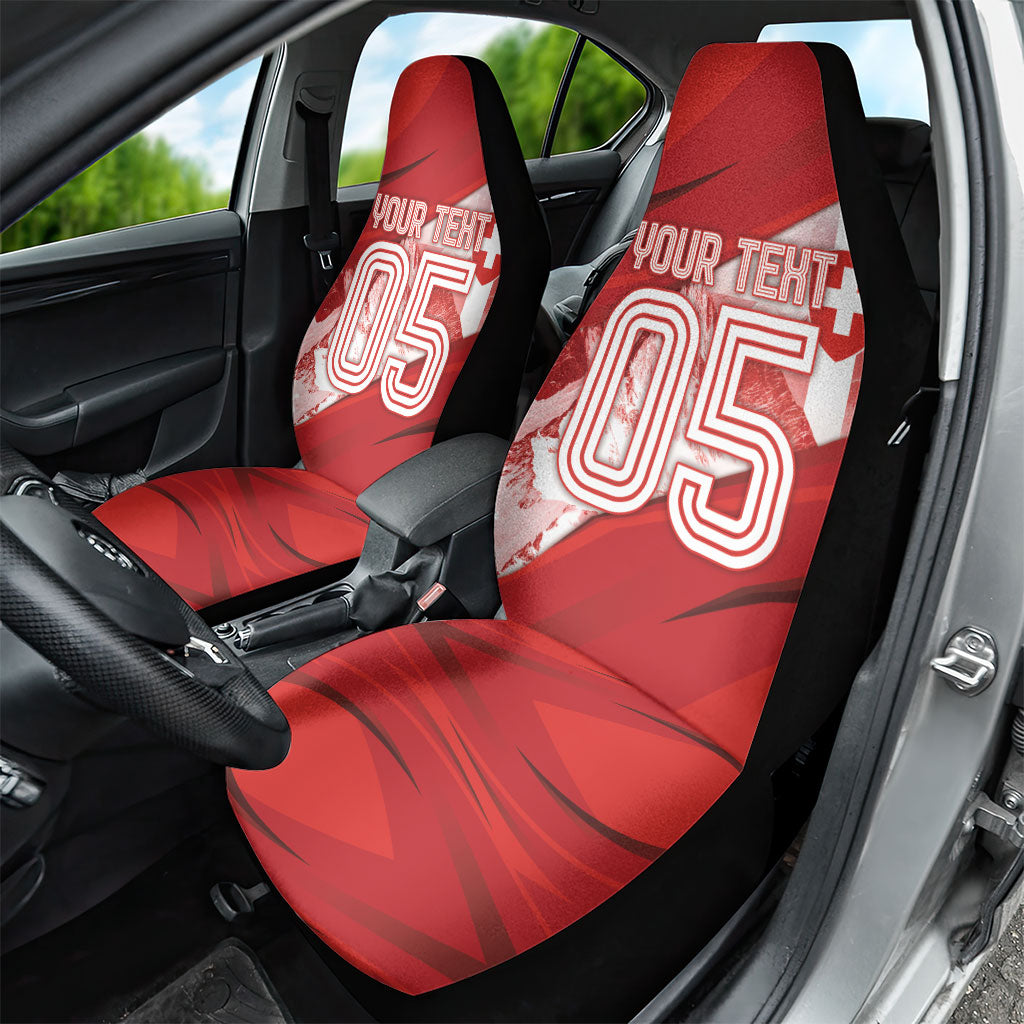 Custom Switzerland Football Car Seat Cover Matterhorn Snow Shield