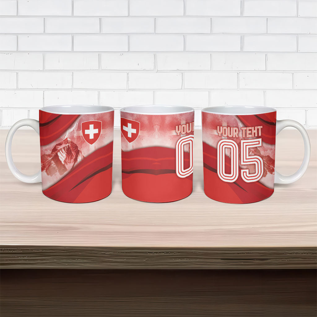 Custom Switzerland Football Ceramic Mug Matterhorn Snow Shield