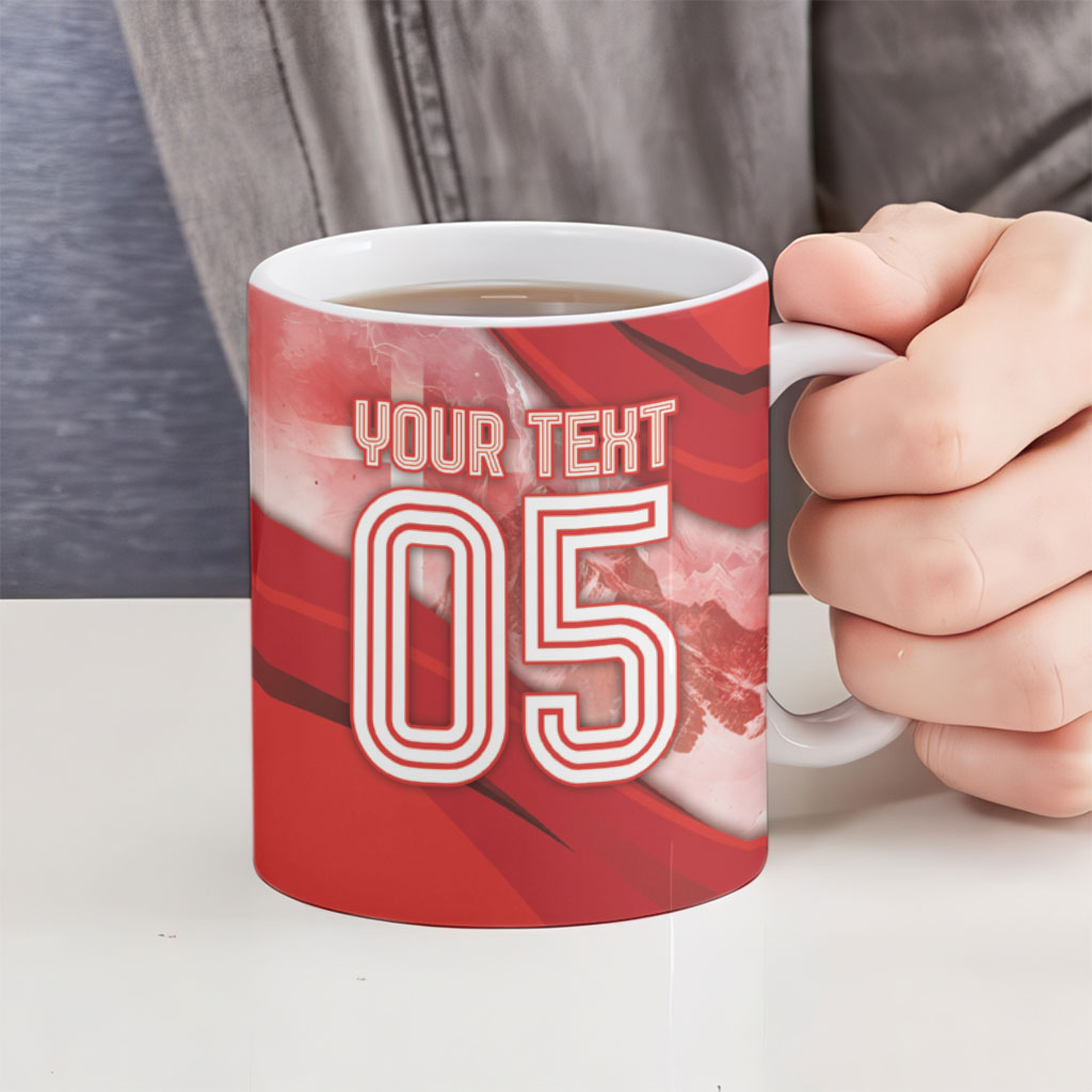 Custom Switzerland Football Ceramic Mug Matterhorn Snow Shield