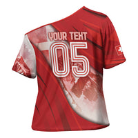Custom Switzerland Football Cross Shoulder Shirt Matterhorn Snow Shield