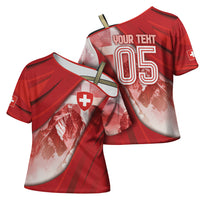 Custom Switzerland Football Cross Shoulder Shirt Matterhorn Snow Shield