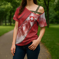 Custom Switzerland Football Cross Shoulder Shirt Matterhorn Snow Shield