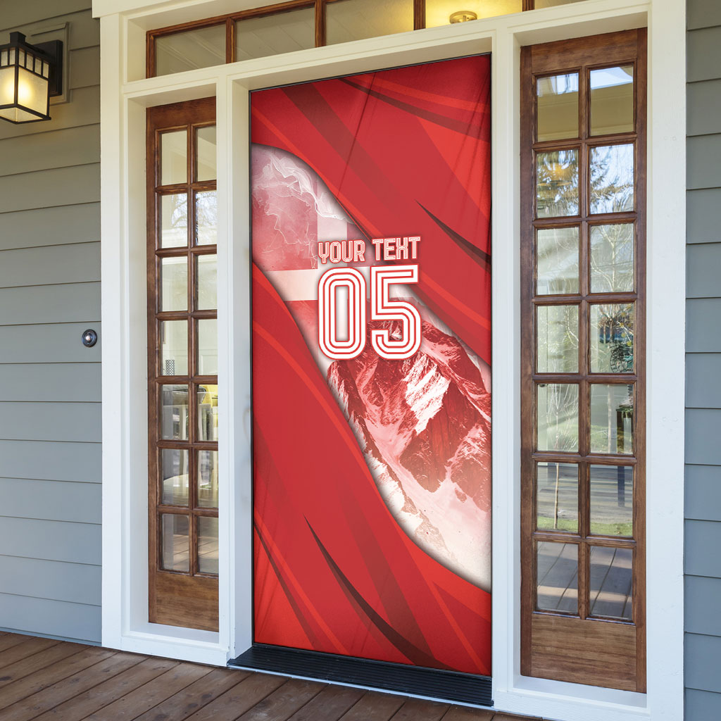 Custom Switzerland Football Door Cover Matterhorn Snow Shield