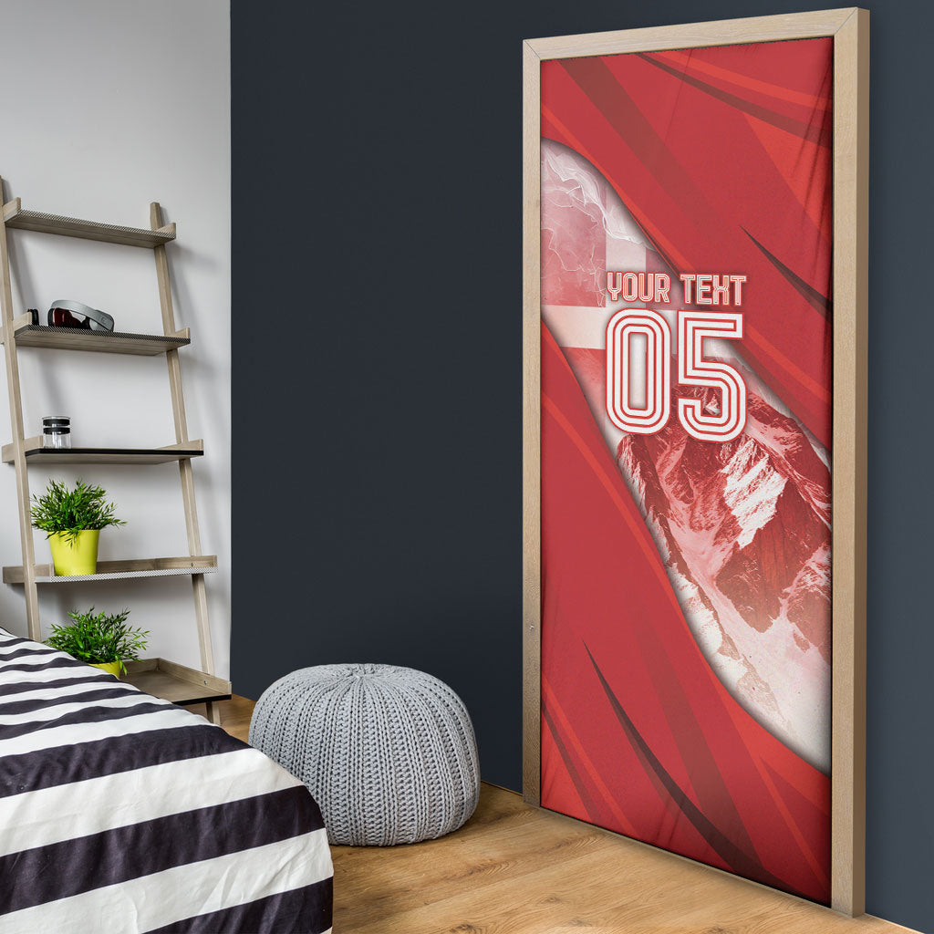 Custom Switzerland Football Door Cover Matterhorn Snow Shield