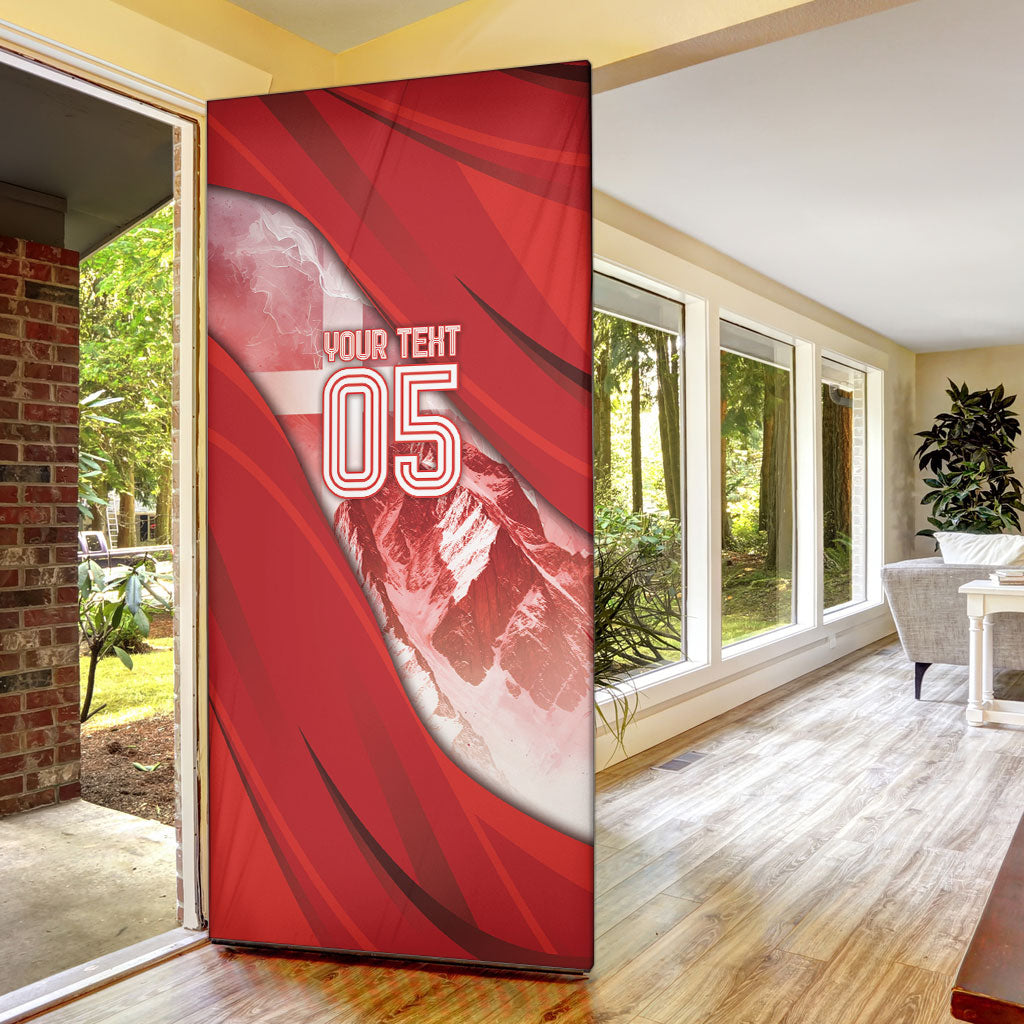 Custom Switzerland Football Door Cover Matterhorn Snow Shield