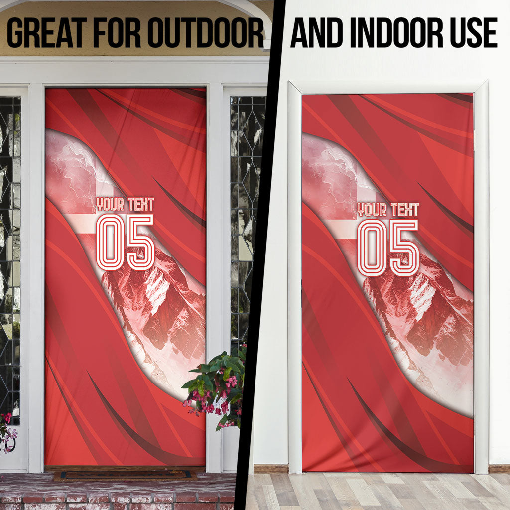Custom Switzerland Football Door Cover Matterhorn Snow Shield