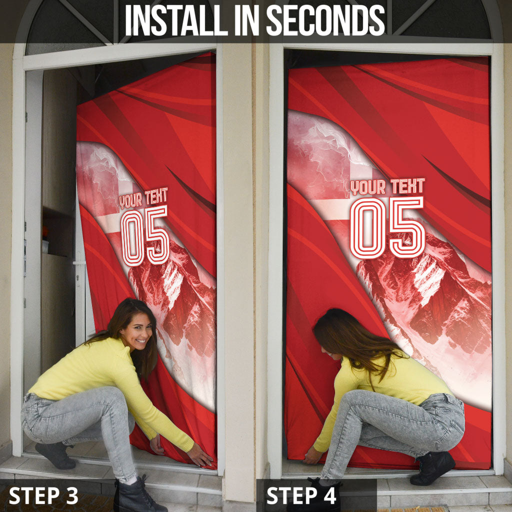 Custom Switzerland Football Door Cover Matterhorn Snow Shield