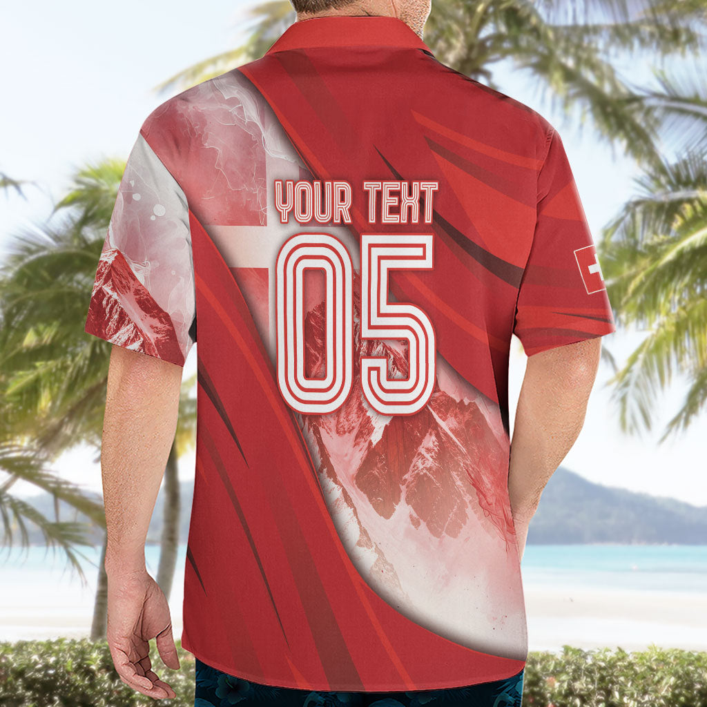 Custom Switzerland Football Hawaiian Shirt Matterhorn Snow Shield