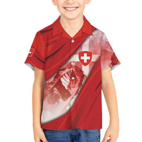 Custom Switzerland Football Hawaiian Shirt Matterhorn Snow Shield