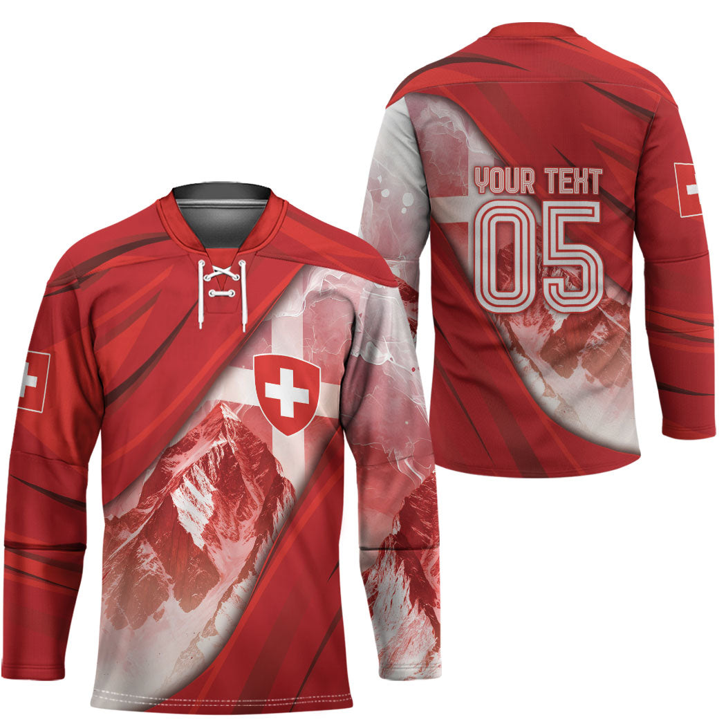 Custom Switzerland Football Hockey Jersey Matterhorn Snow Shield