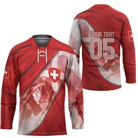 Custom Switzerland Football Hockey Jersey Matterhorn Snow Shield