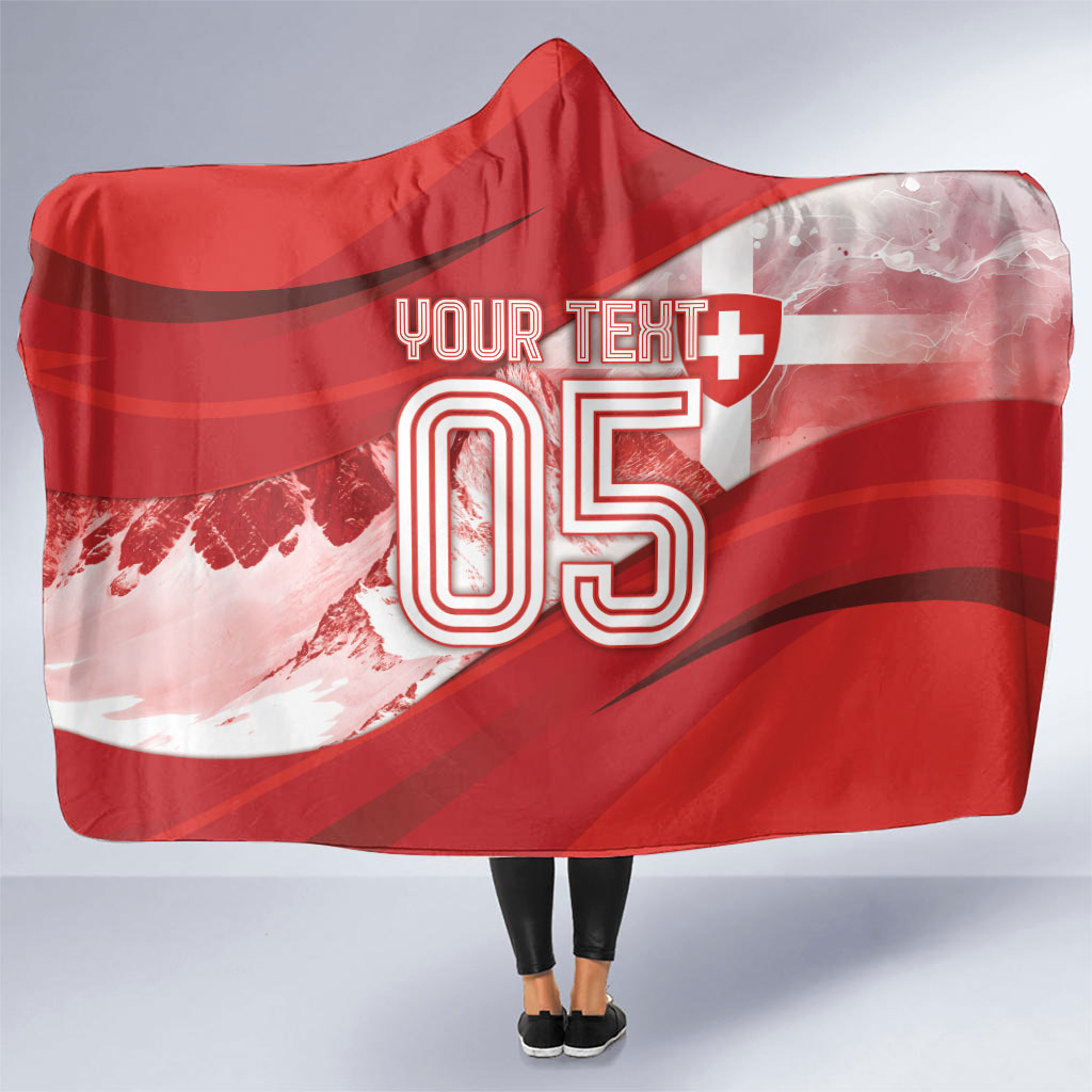 Custom Switzerland Football Hooded Blanket Matterhorn Snow Shield