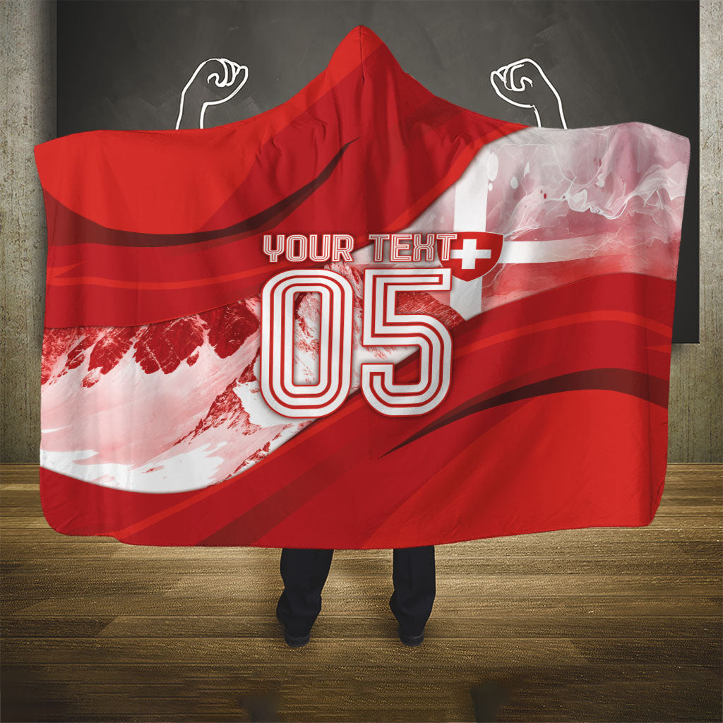 Custom Switzerland Football Hooded Blanket Matterhorn Snow Shield