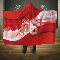 Custom Switzerland Football Hooded Blanket Matterhorn Snow Shield