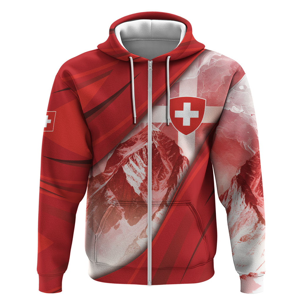 Custom Switzerland Football Hoodie Matterhorn Snow Shield