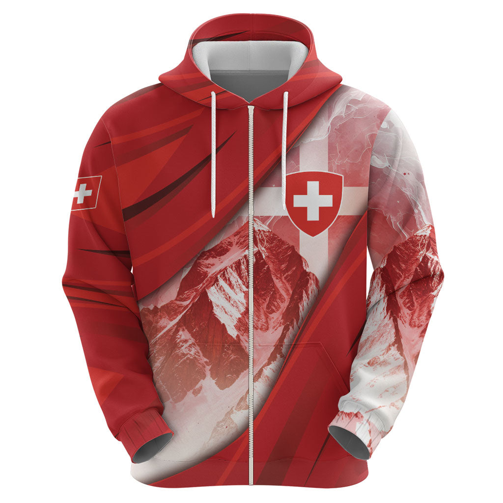 Custom Switzerland Football Hoodie Matterhorn Snow Shield