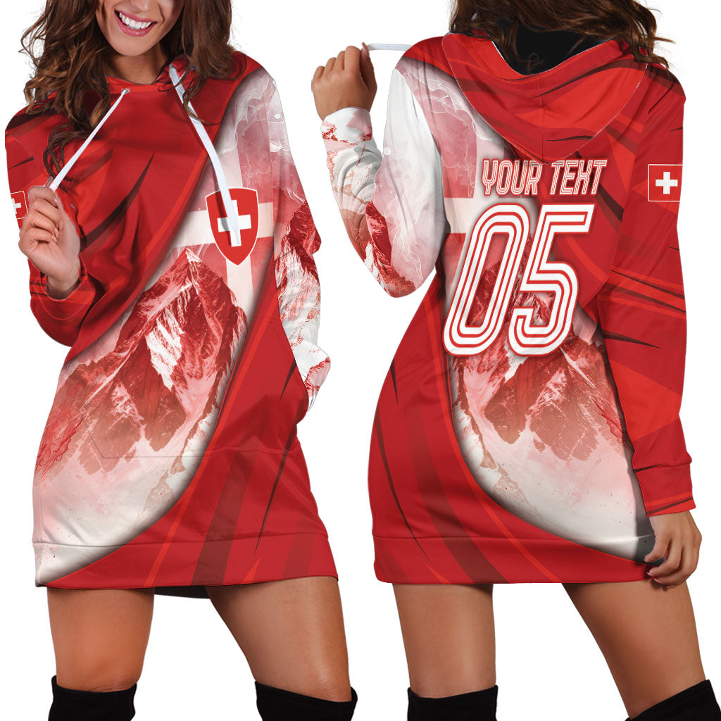 Custom Switzerland Football Hoodie Dress Matterhorn Snow Shield