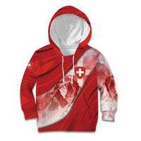 Custom Switzerland Football Kid Hoodie Matterhorn Snow Shield