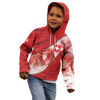 Custom Switzerland Football Kid Hoodie Matterhorn Snow Shield