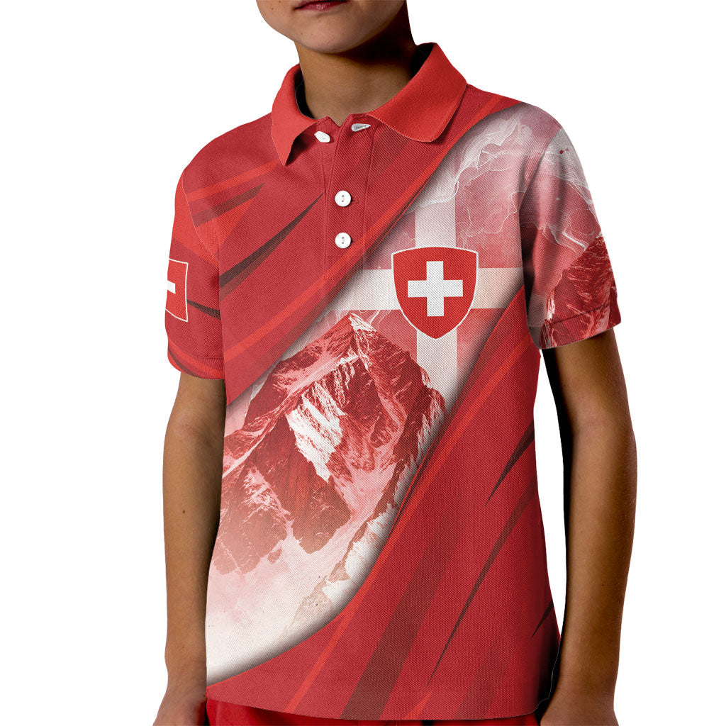 Custom Turkey Football Kid Polo Shirt Matterhorn Snow Shield