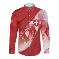 Custom Turkey Football Long Sleeve Button Shirt Matterhorn Snow Shield