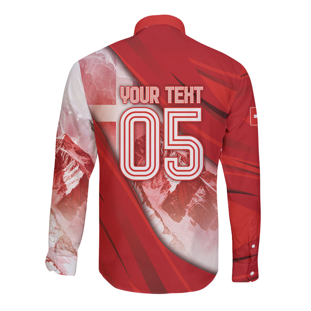 Custom Turkey Football Long Sleeve Button Shirt Matterhorn Snow Shield