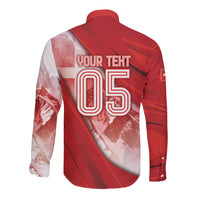 Custom Turkey Football Long Sleeve Button Shirt Matterhorn Snow Shield