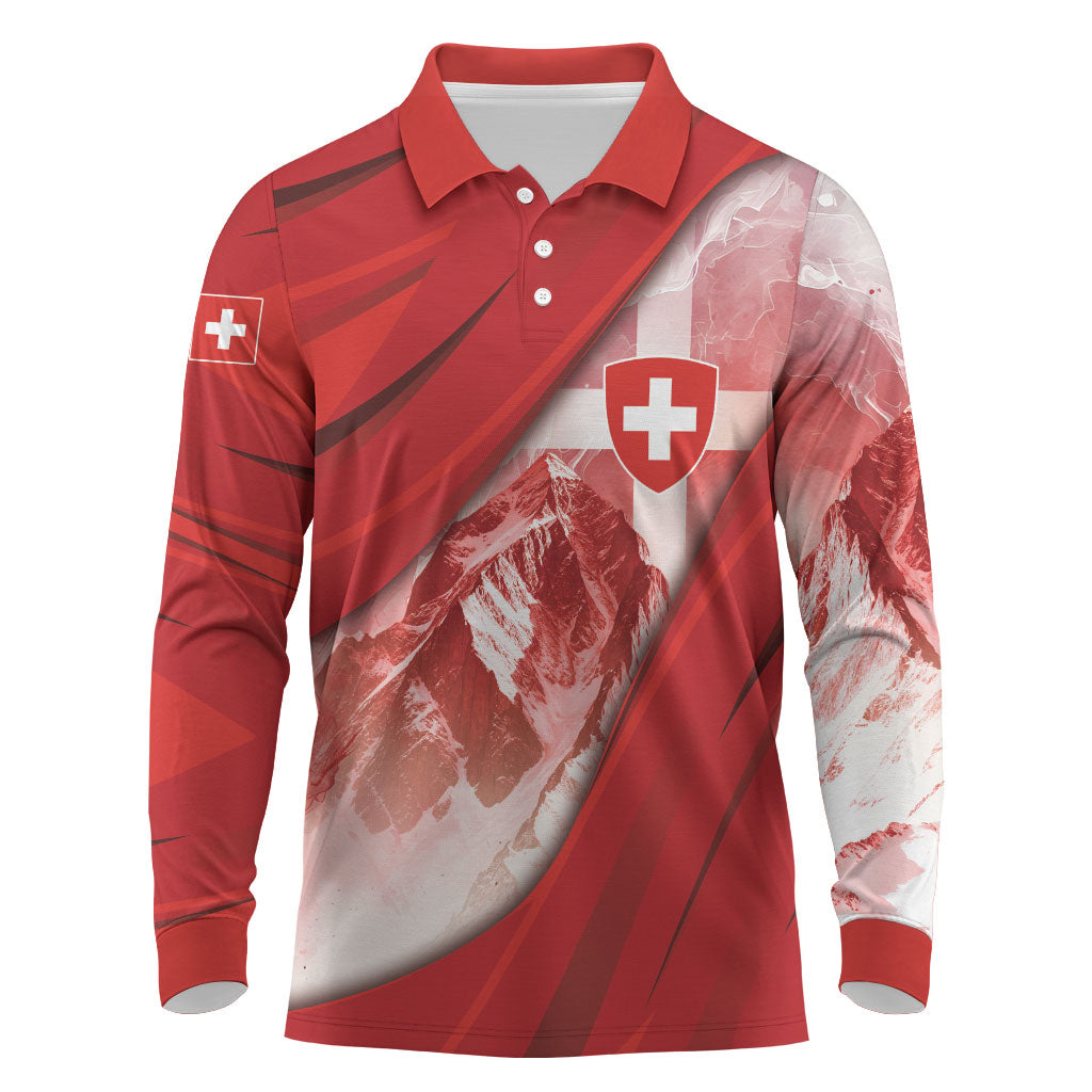Custom Turkey Football Long Sleeve Polo Shirt Matterhorn Snow Shield